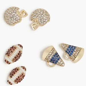NEW J. Crew Football Game Day Stud Earrings set-of-3